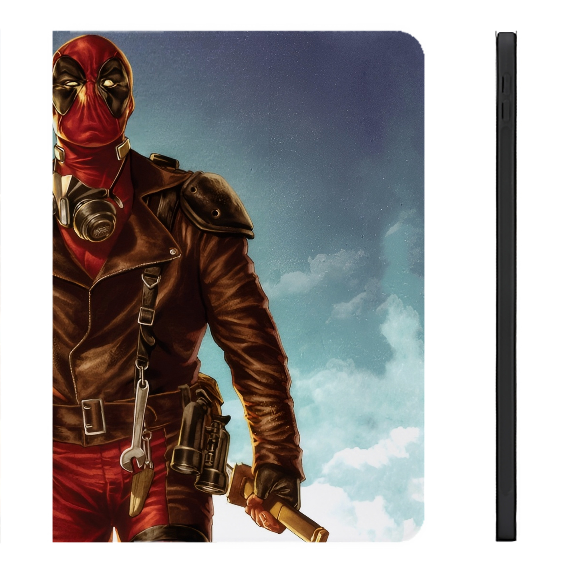 （画像用） Deadpool デッドプール IPadケース ペンホルダー付き ブックスタイルデザイン